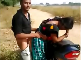 Bhabhi flock outside beside excess be expeditious for motorcycle